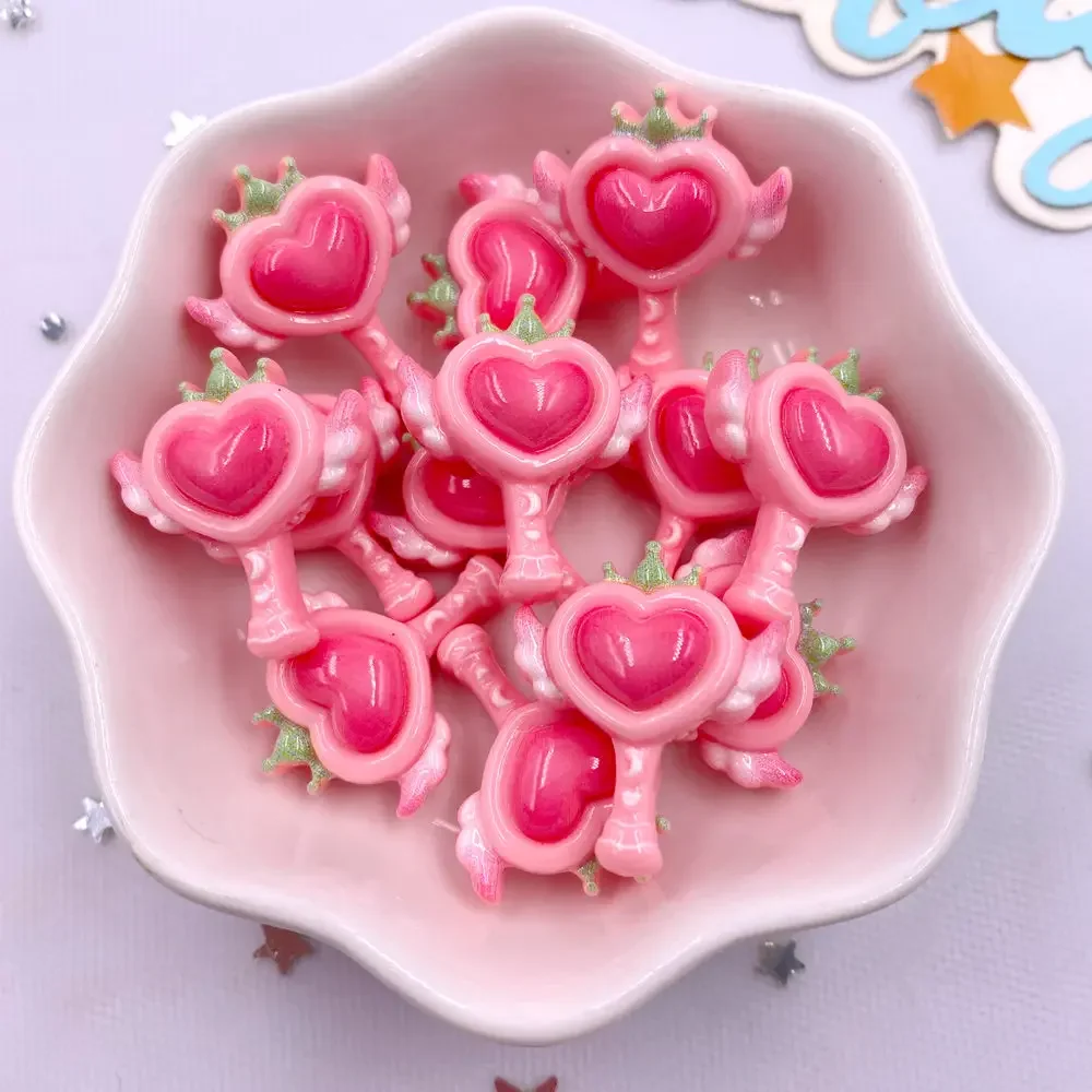 20PCS Resin Colorful Cartoon Love Magic Wand Flatback Stone Figurines DIY Hair Clip Scrapbook  Decor Jewelry Crafts Accessories