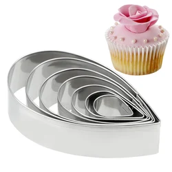 Stainless Steel Cake Decorating Tools Fondant Biscuit Cutter Pastry Baking Mould 7pcs/set Rose Petal Cake Cookie Cutter Mold