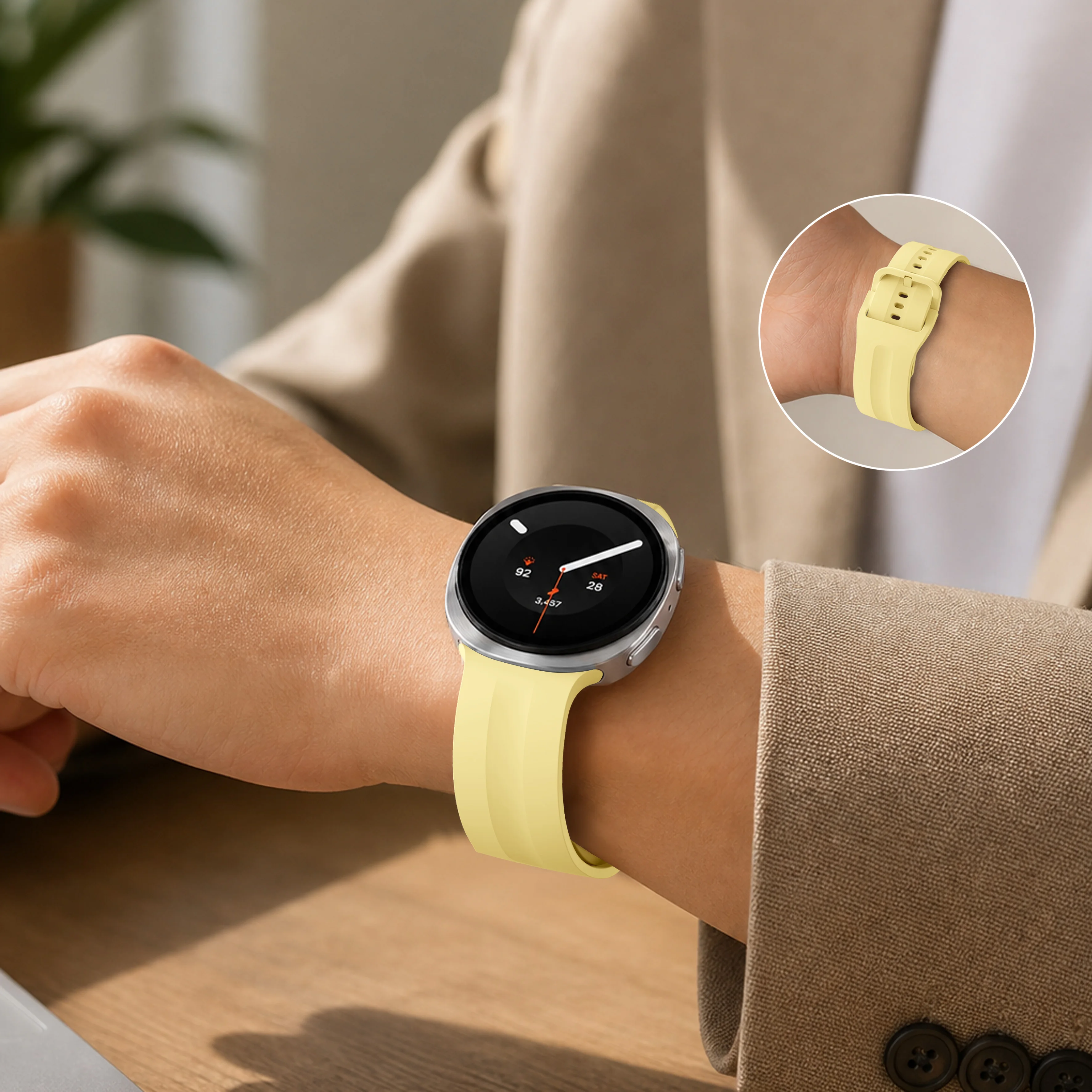 Silikonarmband für Samsung Galaxy Watch 9 8 44mm 40mm Taktisches Armband Watch8 Classic 46mm Armband mit klassischer Schnalle – Detail 9