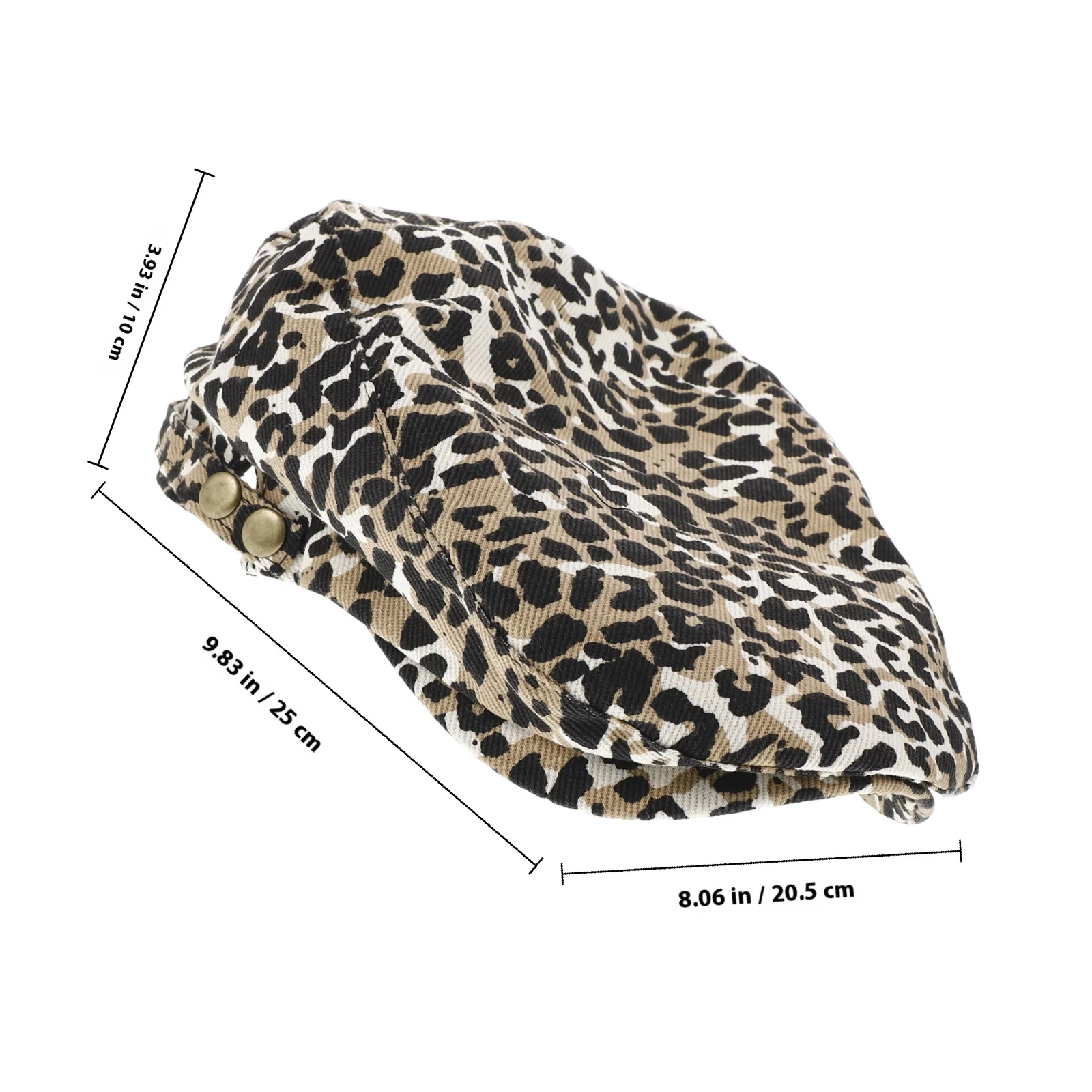 ليوبارد طباعة قبعة قبعة مسطحة قابل للتعديل للنساء الرجال الحيوان الفهد نمط النمط الفرنسي ملحقات الحفلات