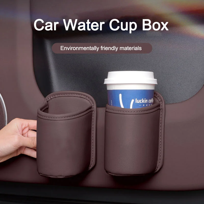 

PU leather Car Door Cup Holder Automotive Drink Rack Storage Bin Auto Back Seat Organizer Interior Accessories Universal