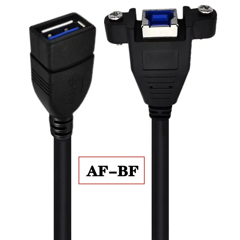 USB 3.0-耳栓穴付きのオスからメスへの印刷,固定延長ケーブル,usb3.0,am,AF-BFデータケーブル,0.5m