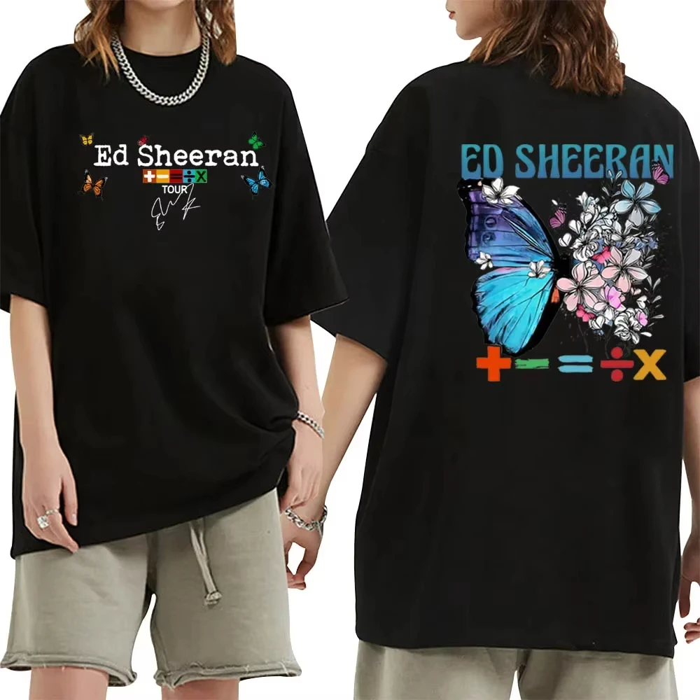 

Tour 2026 Famous Singer ED Sheeran T-Shirts Ed Sheeran Butterfly Shirt Harajuku Man Woman Hip Hop Tops Gifts for Fans Tees