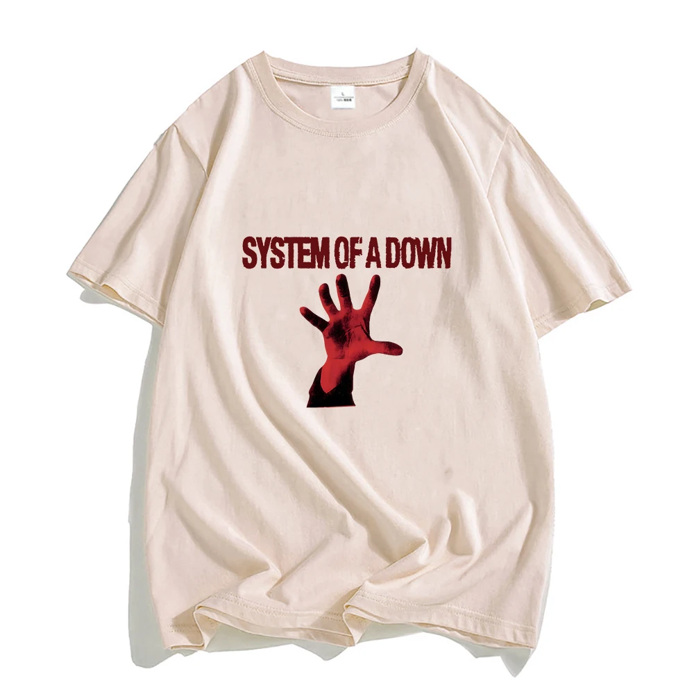 System of A Down Shirts Retro Band Tees 100% Cotton Summer Casual Clothes Creative Graphic T Shirt Printed Streetwear T-shirt