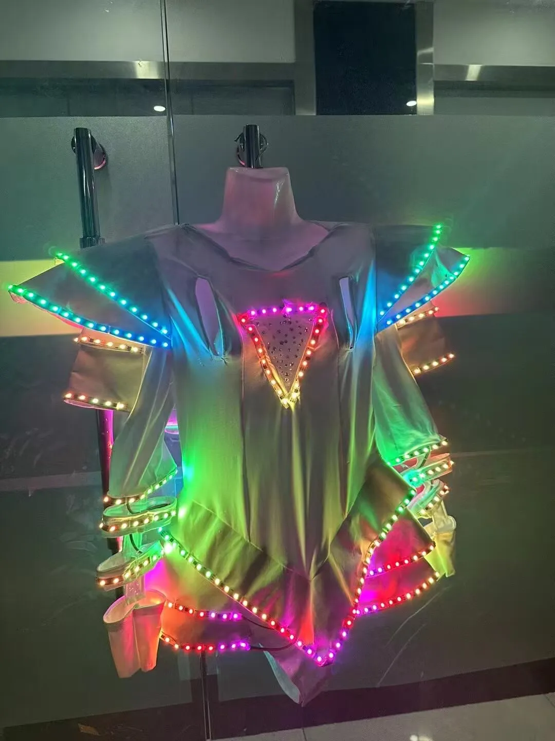 Женский светодиодный костюм, женский купальник с подсветкой, танцевальное платье, светящийся костюм для дискотеки для девочек, белый комбинезон для косплея, женский костюм