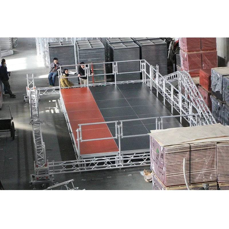 Mobile Podium and Easy-installed Aluminum Alloy Stage  4ft*4ft 4ft*8ft  Stage Platform with Stairs for Event Concert