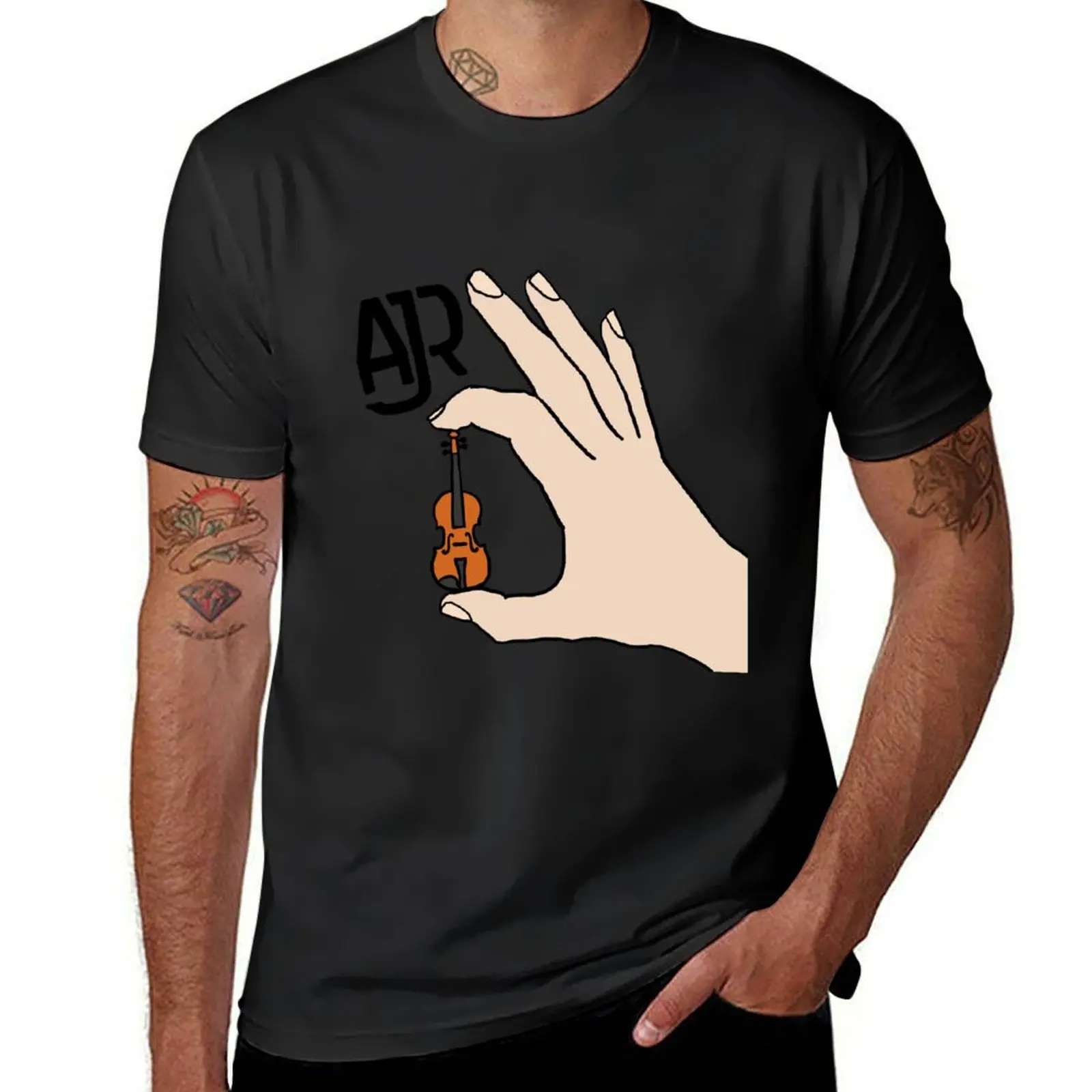 AJR World's Smallest Violin T-Shirt tees summer top blanks oversized plain black t shirts men