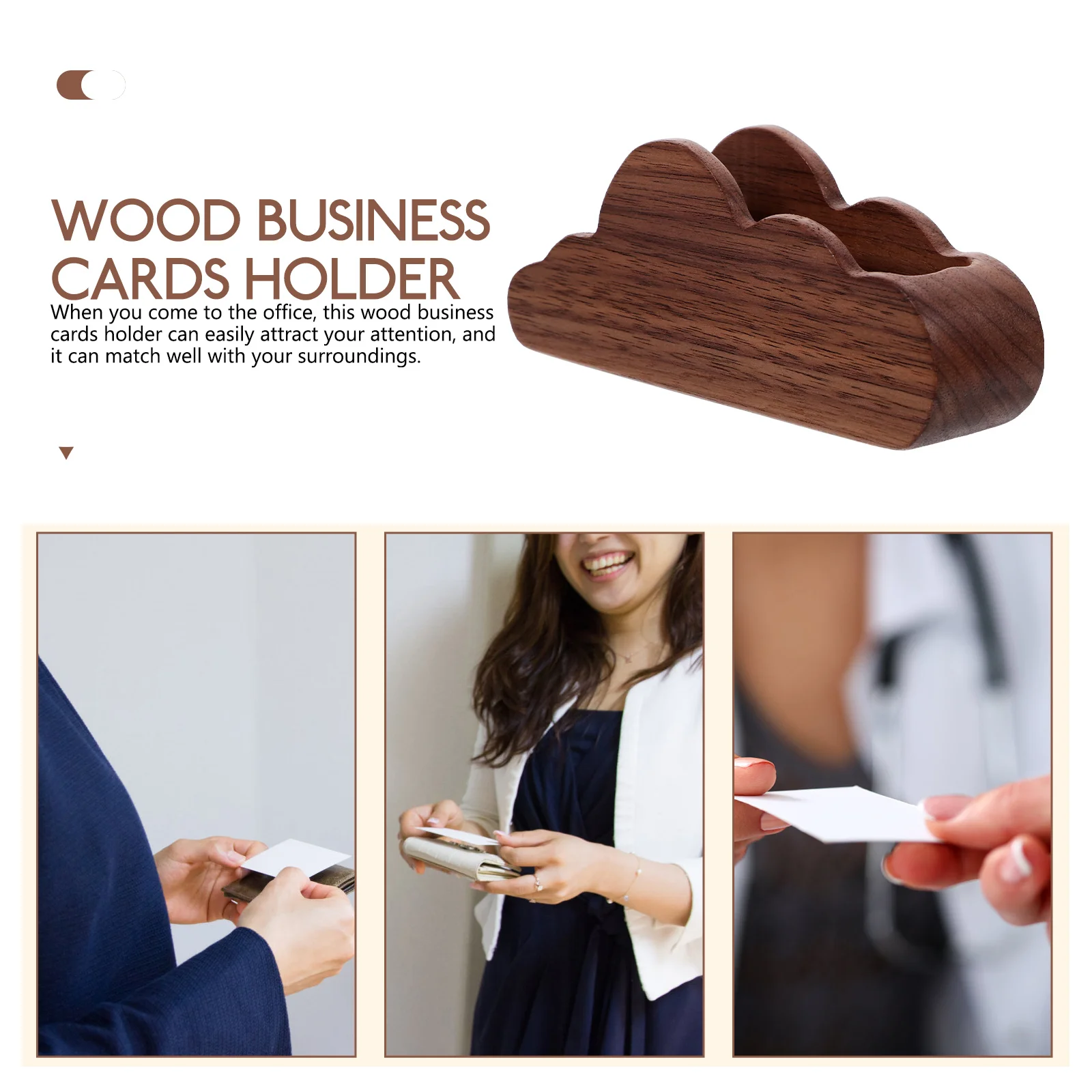 Облачный держатель для визитных карточек, подвесной дисплей для стола, деревянный органайзер для карточек