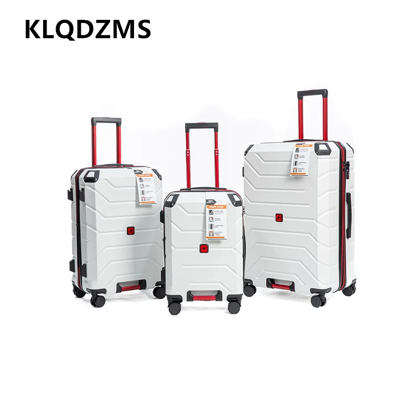 KLQDZMS Luggage Three-piece Set of New Large-capacity Trolley Case ABS + PC Boarding Box Women's Carry-on Travel Suitcase