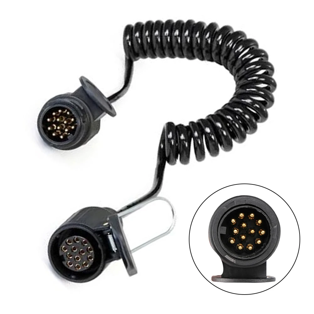 

13 Pin Coiled Cable Trailer Cable PVC Robust Electric Cable And Socket Trailer Adapter Converter With Cable Wiring Connector