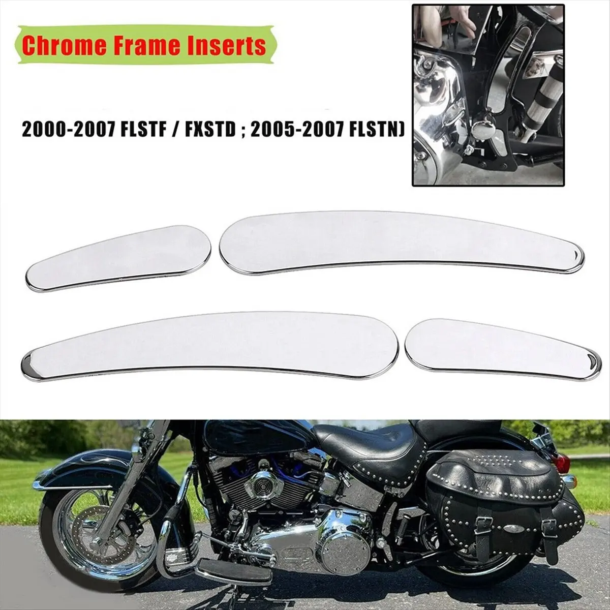 Compatible Swingarm Frame Inserts Kit for Harley Softail Heritage Springer Fatboy 1984-2007