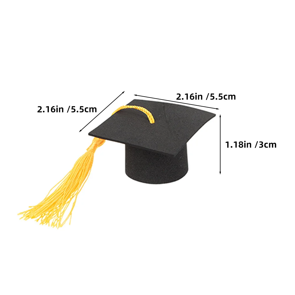 12 Pcs Cake Decoration 2024 Graduation Cupcake Toppers Cap Decors Tassel Decorations