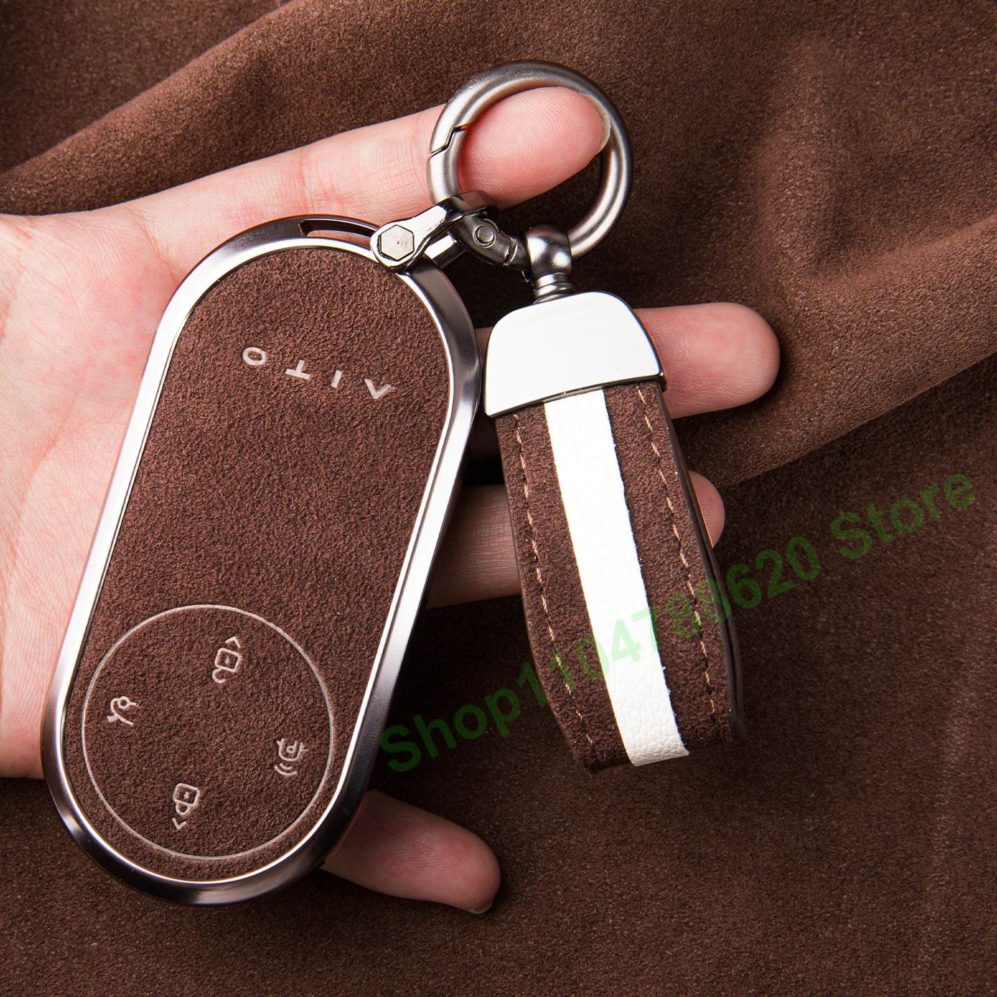 Car Suede Key Case Shell Keychain for AITO M9 M8 M7 M5 Ultra/Max Interior Decoration Accessories