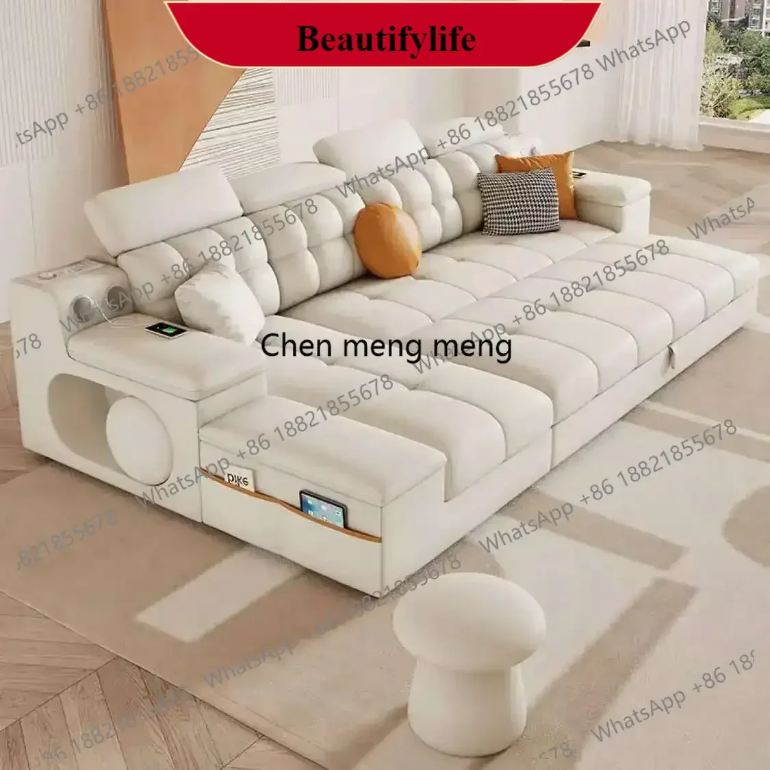 

M138Cream style sofa bed folding dual-use 2025 new small apartment living room multifunctional bed sofa integration