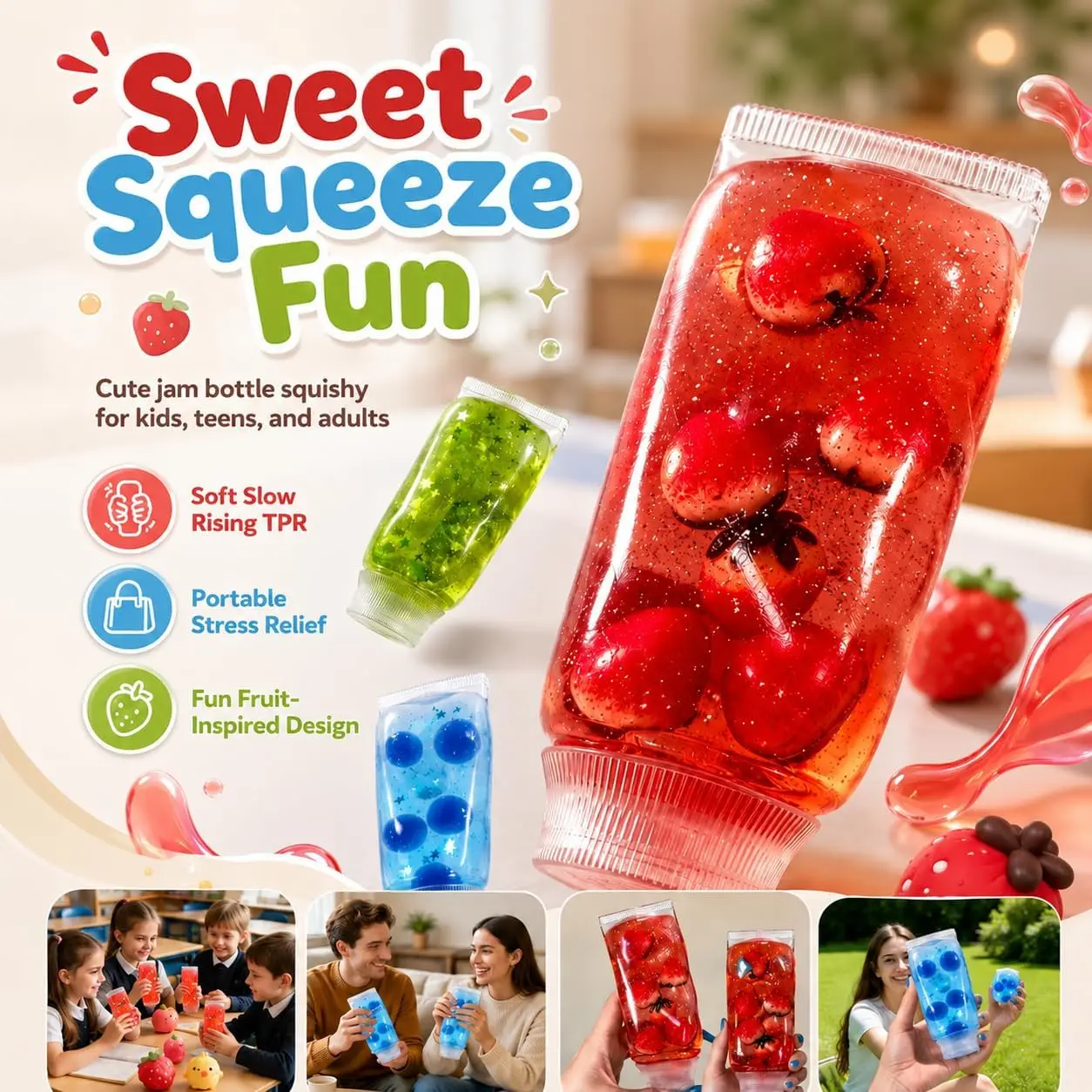 Zahnpasta-Stil Weiches Gel Langsam Zurückfederndes Squishy für Erwachsene Stressabbau Fidget Sensorisches Spielzeug Entspannungs-Gadget