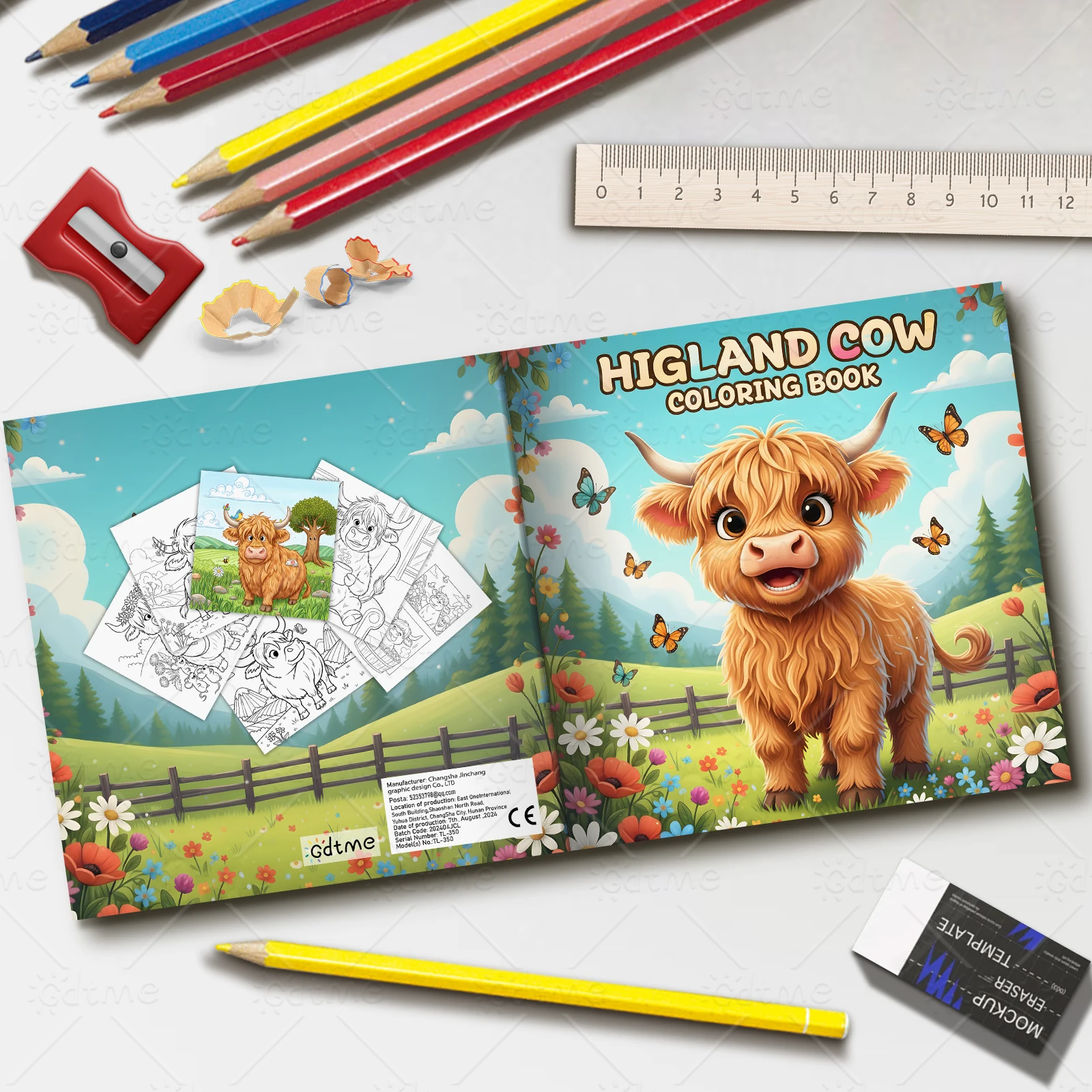 HIGLAND COW Bold-easy Patterns Malbuch für Erwachsene, süßes Zeichenbuch, perfektes Geschenk für Party und Geburtstag – Detail 2