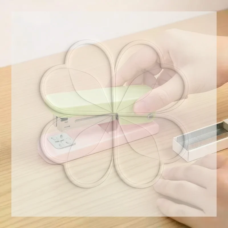 360 Degree Rotating Stapler Cute Macaron Color Multi-Scenario Stapler for Students School Home Office Desktop Stationery