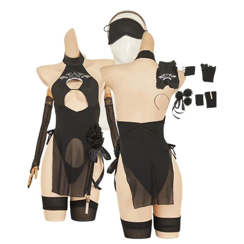 

Взрослый 2B Тип B Косплей NieR Automata Fantasia Костюм Женский Комбинезон Перчатки Повязка на Голову Одежда Хэллоуин Карнавальный Маскировочный Костюм