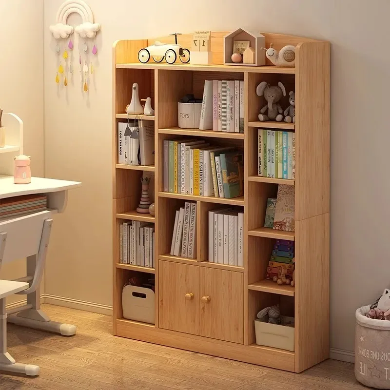 رف كتب من الخشب الصلب، رف أرضي لغرفة المعيشة، خزانة منزلية، خزانة بسيطة على الحائط، خزانة كتب شبكية #2