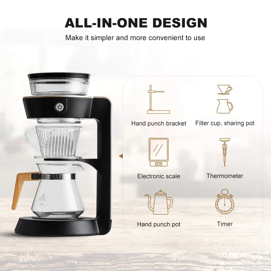 High Performance Durable Rotary Drip Household 2 Mini Cup Hand Brewing Portable Drip Coffee Maker Machine