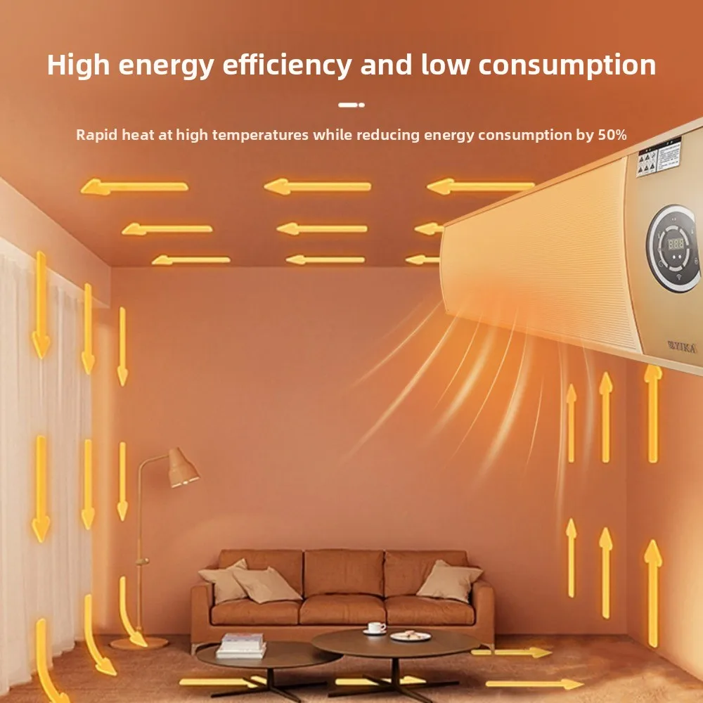 Aquecedor de painel de grafeno ultrafino com controle de voz inteligente, aquecedor elétrico montado na parede com economia de energia para uso interno em casa e no escritório