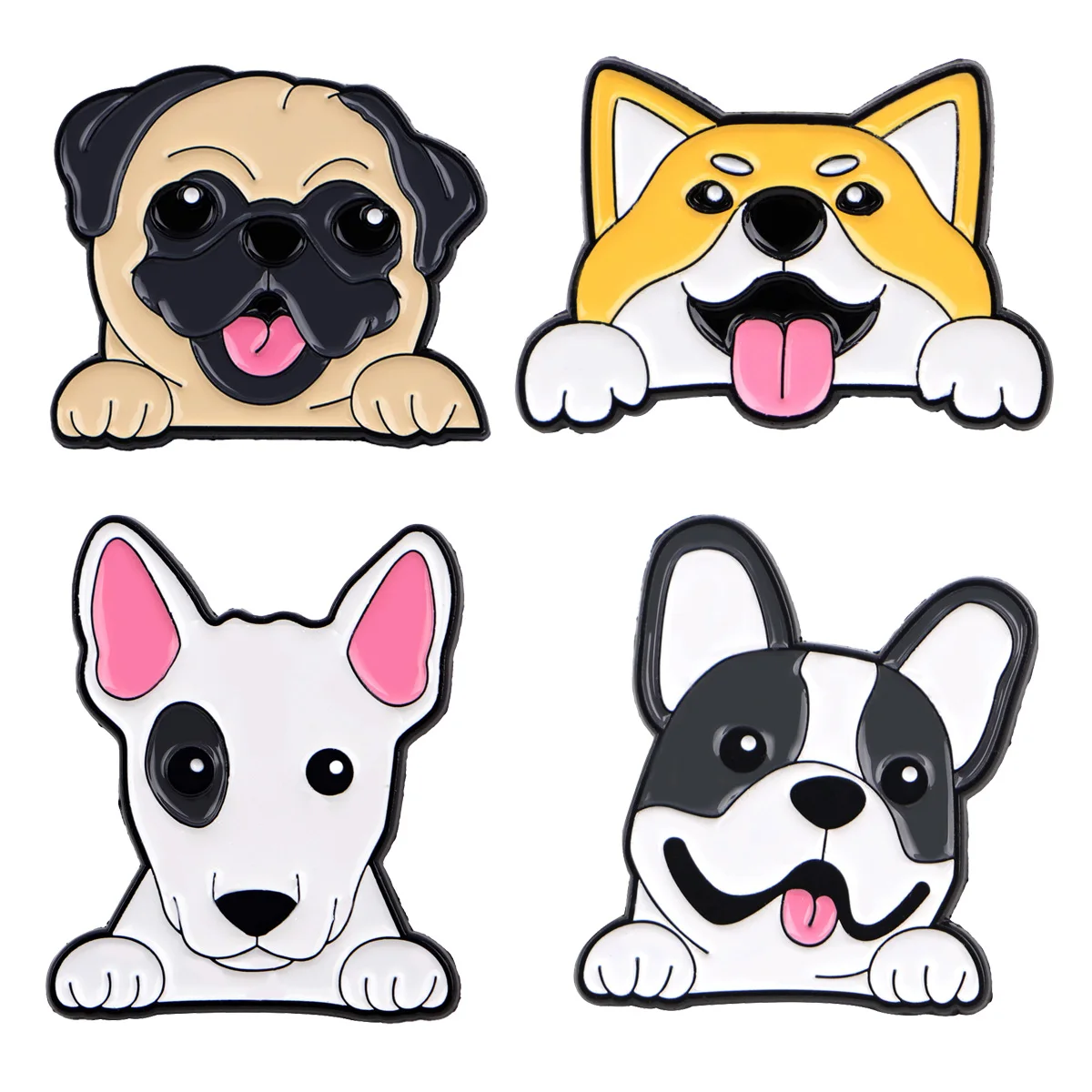 French Bulldog Enamel Pins Metal Cute Dogs Brooch Backpack Hat Bag Collar Lapel Badges Men Women Fashion Jewelry Collection Gift