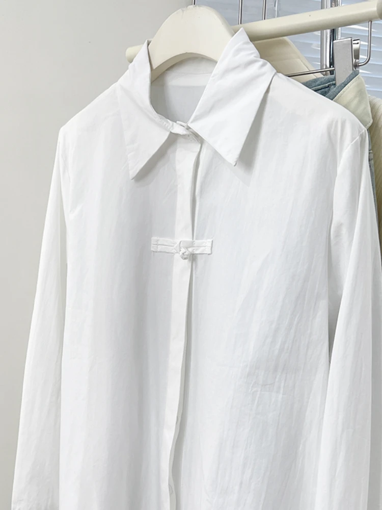 Blusa de verano para mujer, camisa de primavera, blusa para mujer, Maxi Blusas de gasa, informal, elegante, Vintage, manga larga, holgada de gran tamaño, blanca