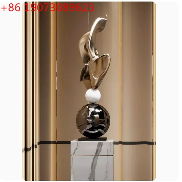 

Гальваническая художественная скульптура, современные геометрические напольные украшения, модель гостиничного клуба, украшение для входа в комнате