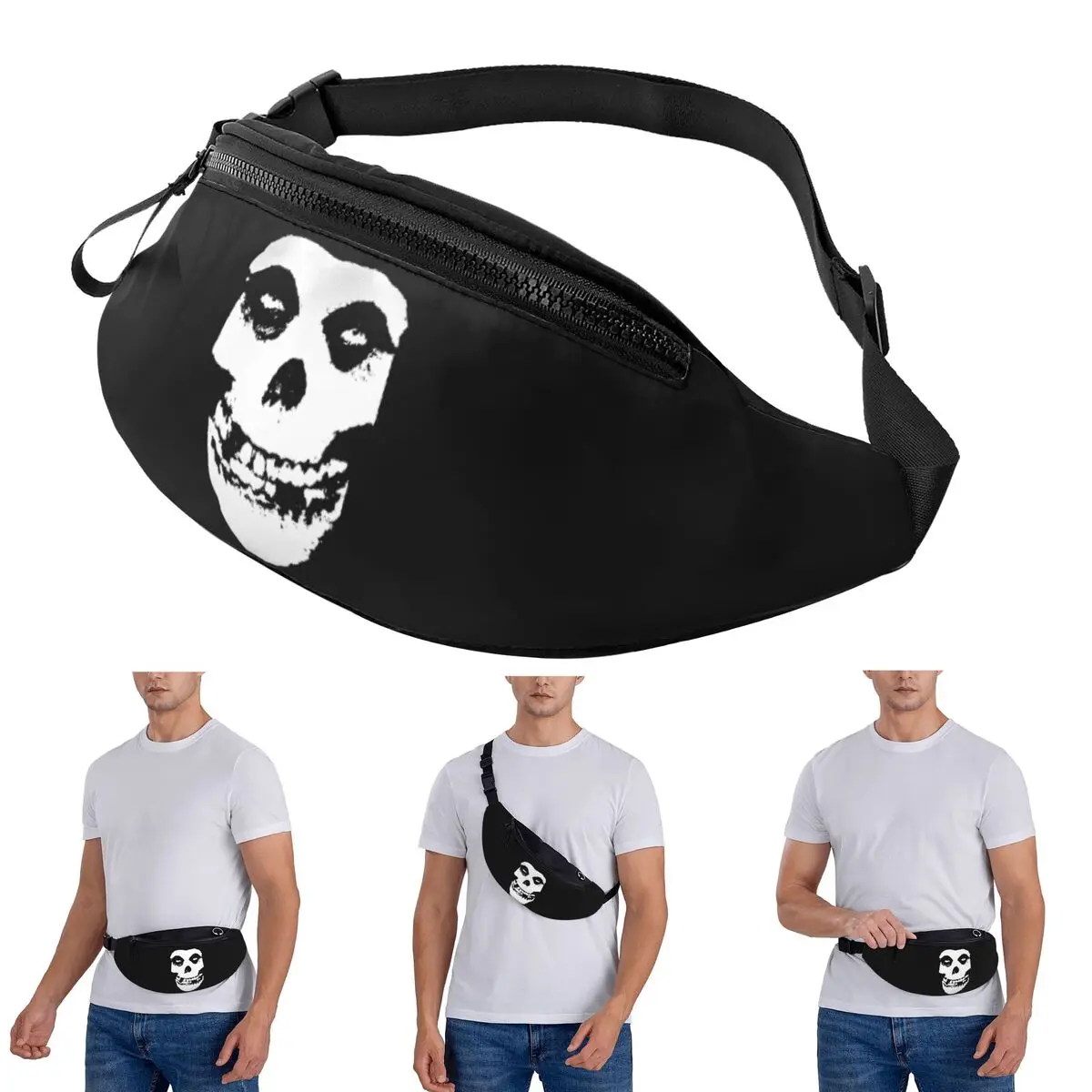 

Поясная сумка через плечо Misfits с черепом для мужчин и женщин, поясная сумка для путешествий, бега, сумка для телефона с деньгами