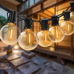 Swiatla LED Outdoor String Lights IP65 Waterproof G40 Globe String Lights with 25/50 Bulbs for Patio Hanging Backyard Garden