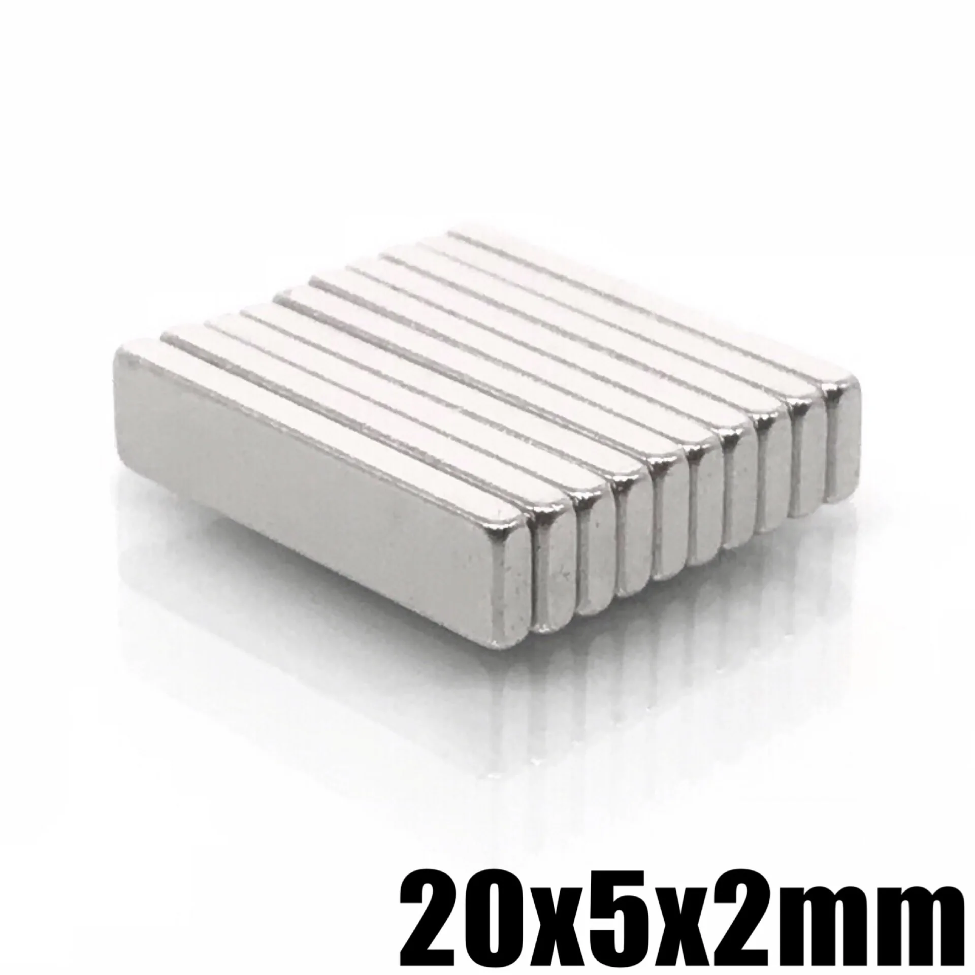 10/20/50/100//200/500/1000Pcs 20x5x2 mm Block NdFeB Neodymium Magnet N35 Super Powerful imanes Permanent Magnetic 20*5*2