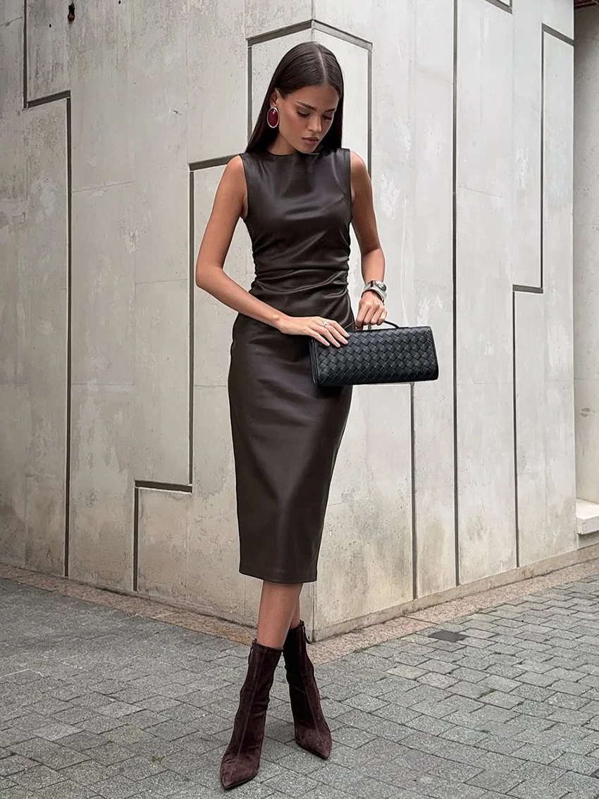 

Marthaqiqi модная женская одежда для сна, пижамы без рукавов, ночные рубашки с круглым вырезом, удобное платье до середины икры, дышат свободно, женская ночная рубашка