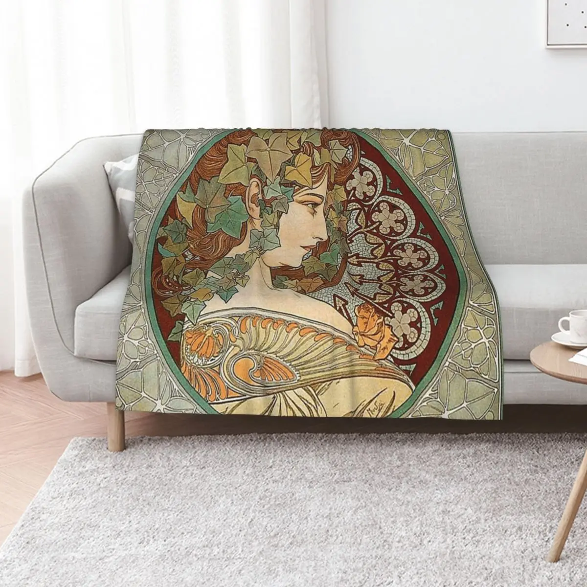 Laurel - Alphonse Mucha- 1901 Throw Blanket Soft Plush Plaid Polar For Decorative Sofa christmas gifts Thins Heavy Blankets