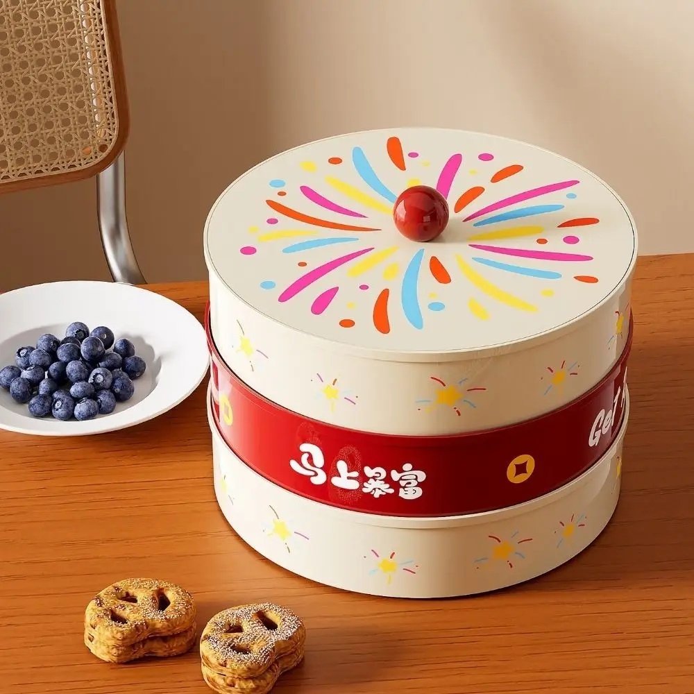 

Plastic Multi-Layer Fruit Plate Round Large Capacity Dried Fruit Serving Tray Dustproof Sealed Fruit Platter Party