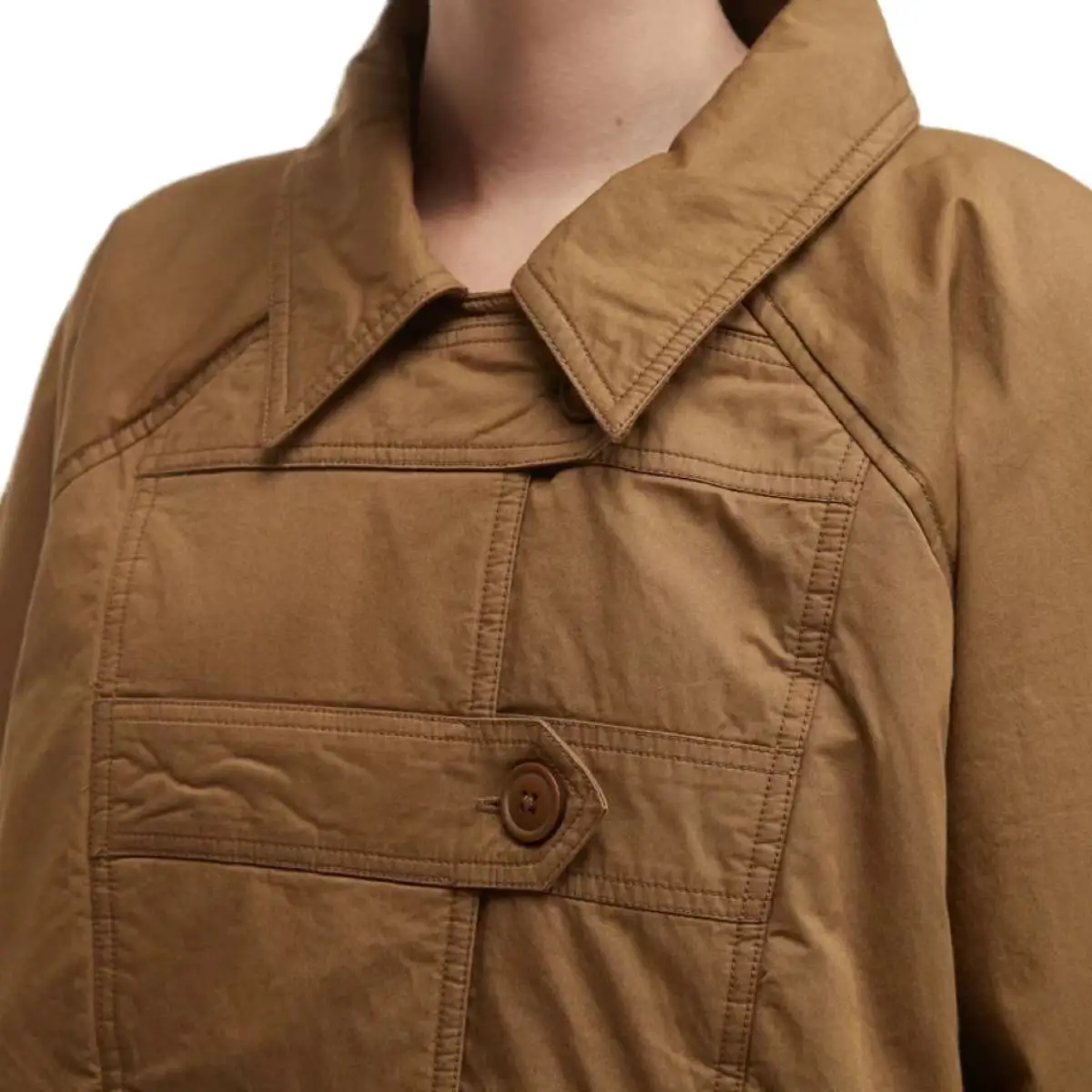 2025 Sezanes fashion autumn winter new retro leisure solid color loose lapel straight-breasted jacket cotton jacket French coat