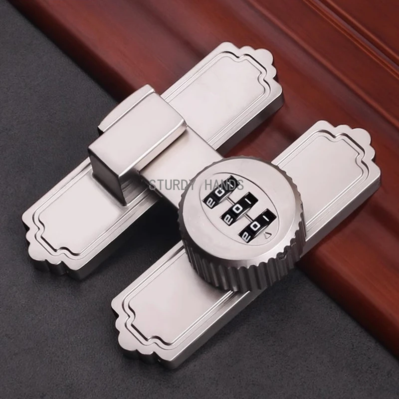 Zinc Alloy Door Buckle 3 Digit Password Barn Door Lock Sliding Door Hasps Lock Kitchen Cabinet Drawer Bolt Indoor Hardware