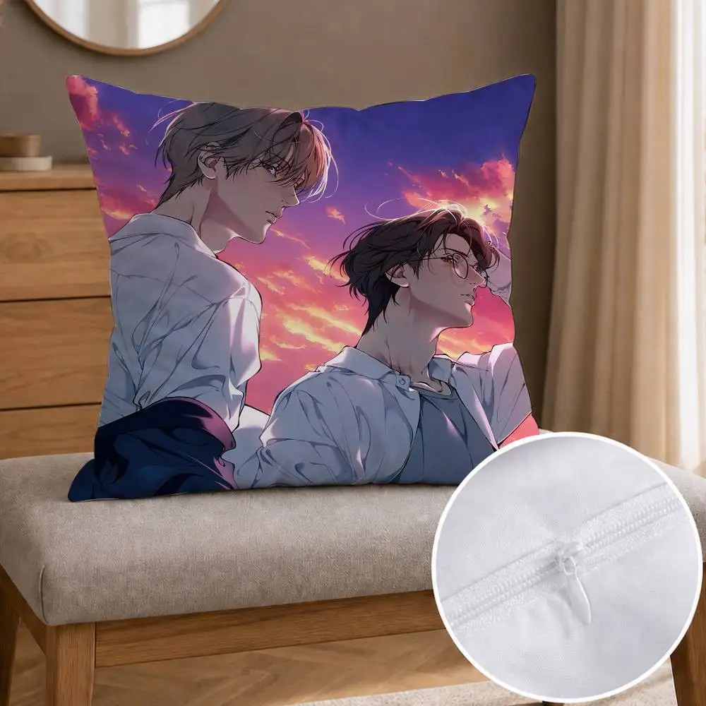 Manga L-Lost In The C-Cloud Double-sided Printed Square Decorative Cushion Cover for Sofa Living Room Home Decor