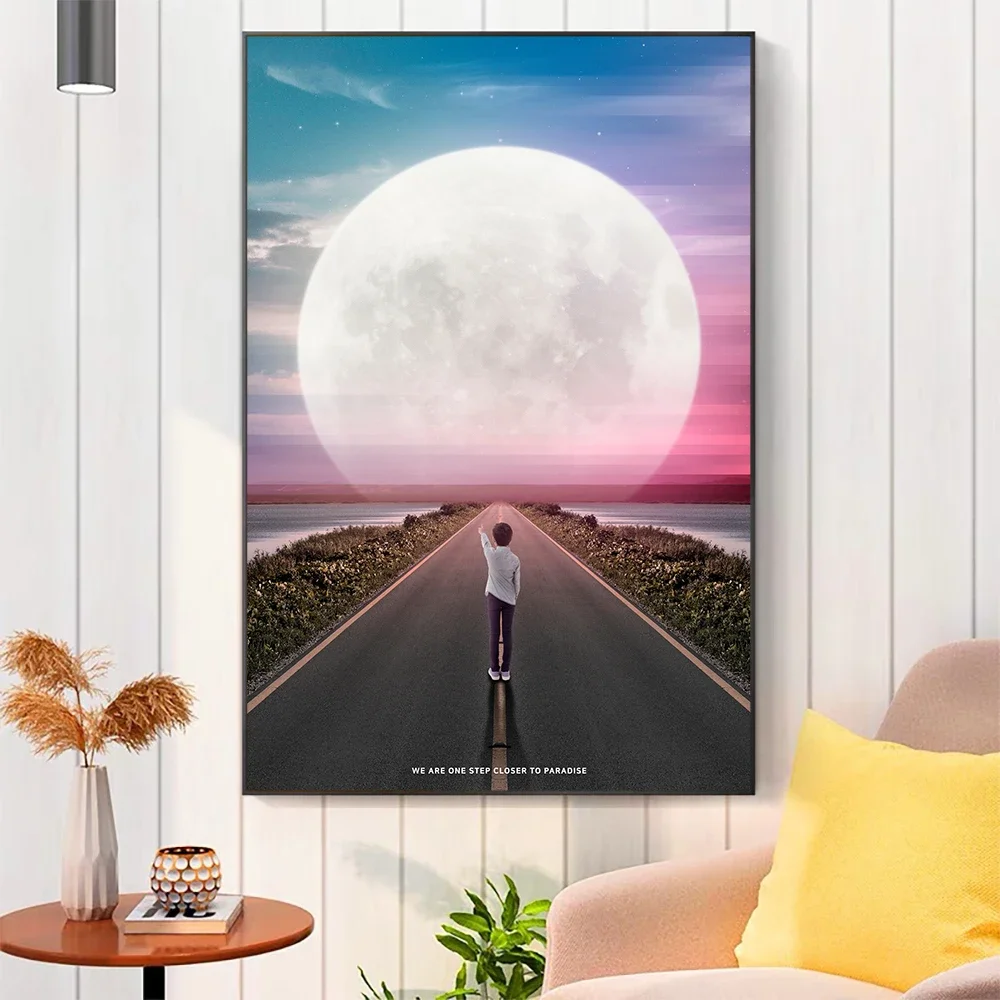 M01-2 Universe Starry Sky Distinctive Originality Art Wall Silk Print Poster Home Decoration