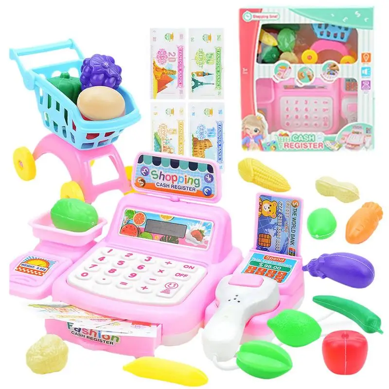 

Cash Register Toy Simulation Supermarket Cash Register Toys Set With Lighting Sound Effects Calculation Checkout Early Education