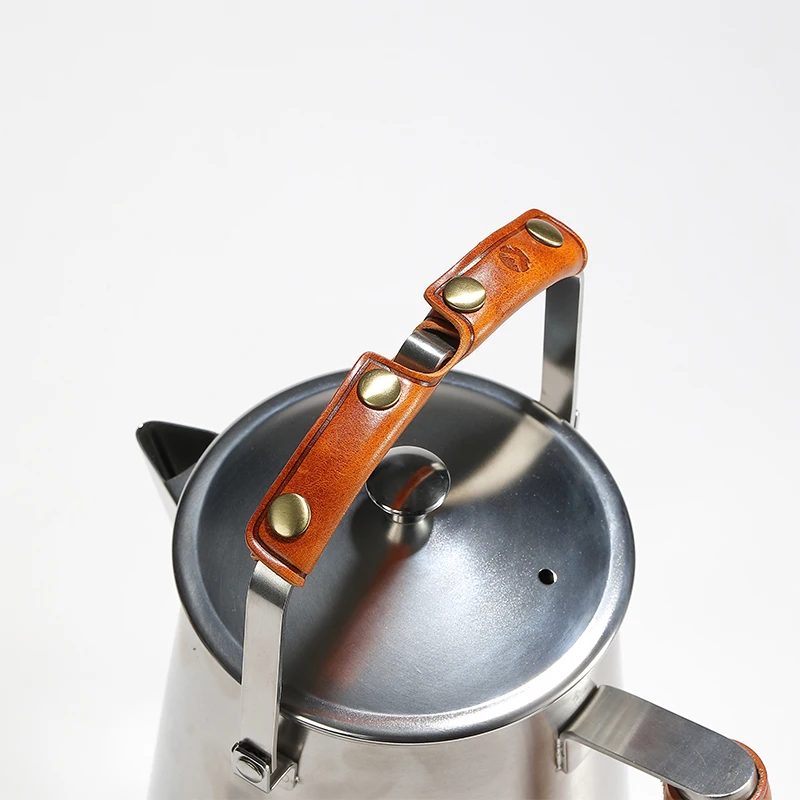 CAMPINGMOON PT-67/SW-PT Custom Braun Hitzebeständig Camping Kochen Wasserkocher Griff Schützende rutschfeste PU-Hülle