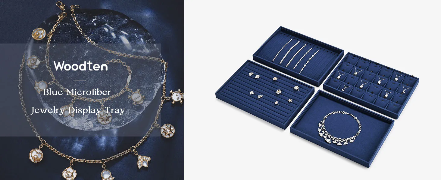 Oirlv Bule Schmuck-Organizer Schmuck-Aufbewahrungstablett Display für Ringe, Armbänder, Halsketten Aufbewahrungsbox Schubladen-Organizer – Detail 5