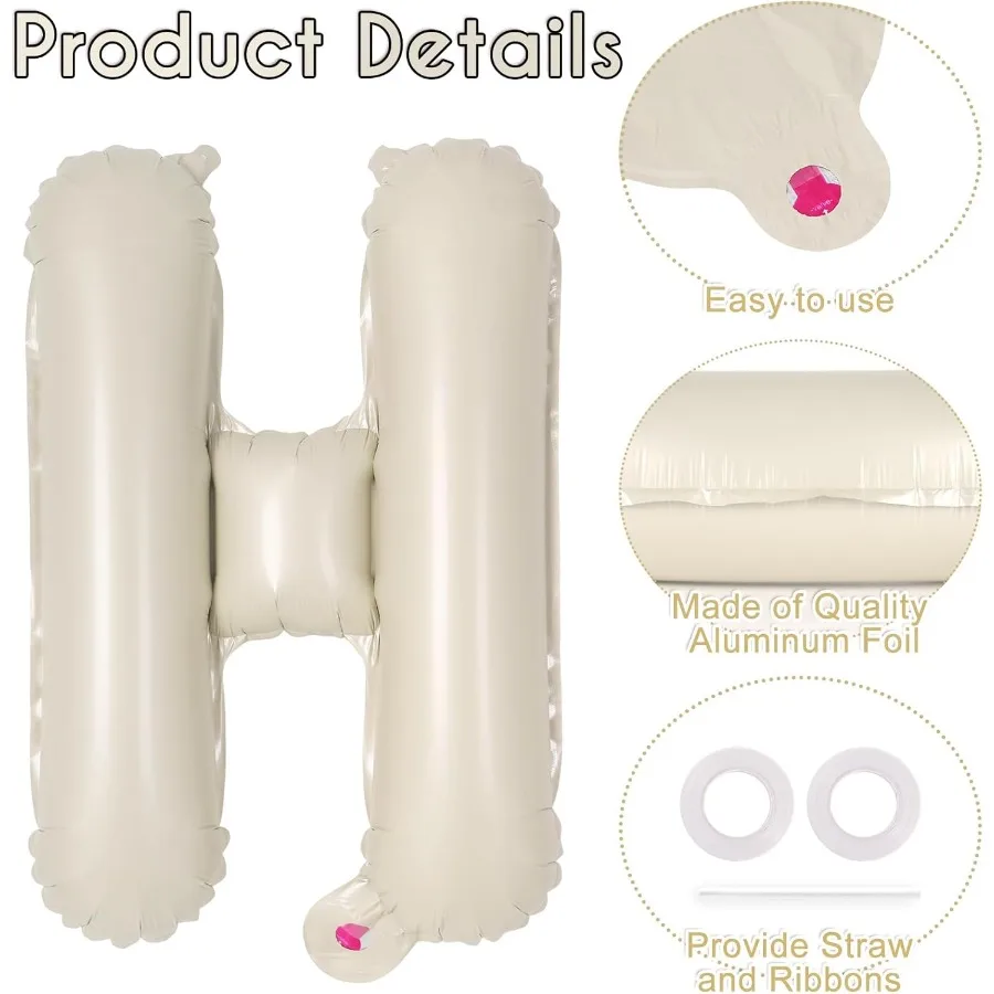 52 قطعة بالونات حروف كريمية 16 بوصة احباط الأبجدية رسالة بالونات حرف AZ بالون راية عبارة مخصصة بالون لعيد الميلاد P