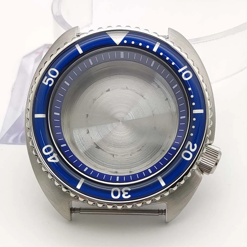 Casing jam tangan 45 mm kaca safir untuk kaliber NH35 dan NH36 suku cadang perakitan casing mahkota bersekrup tahan air