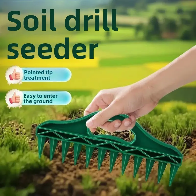 Agricultural Manual Seeding Hole Driller for Rapid Soil Piercing, Gardening Seed Spacing Tool, Lazy Vegetable Planter Seeder