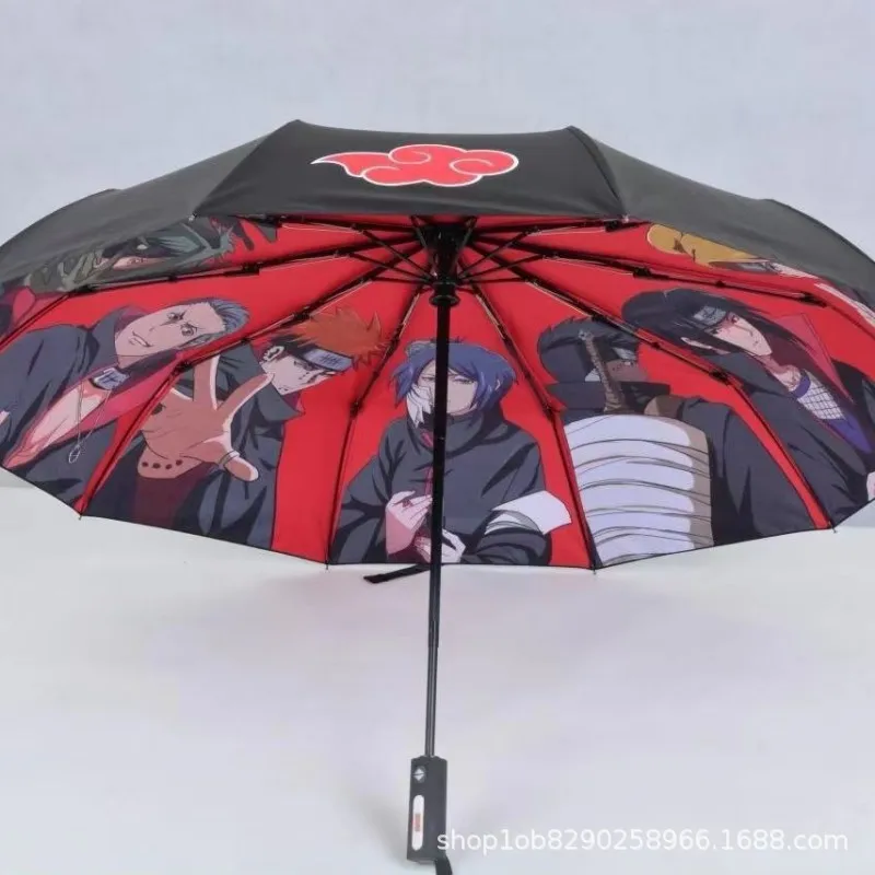 Anime Umbrella Fully Automatic Sunny Umbrella Akatsuki Itachi Sasuke Animation Peripheral Cartoon Creative Parasol Gift