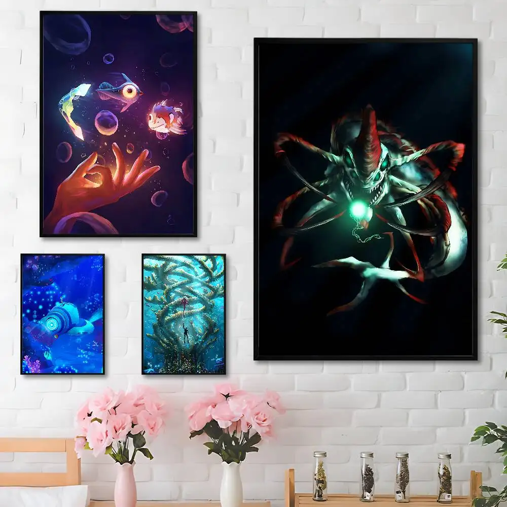 Game S-Subnautica 2 Poster HD Art Sticky Wall Waterproof Home Living Room Bedroom Bar Aesthetic Decoration