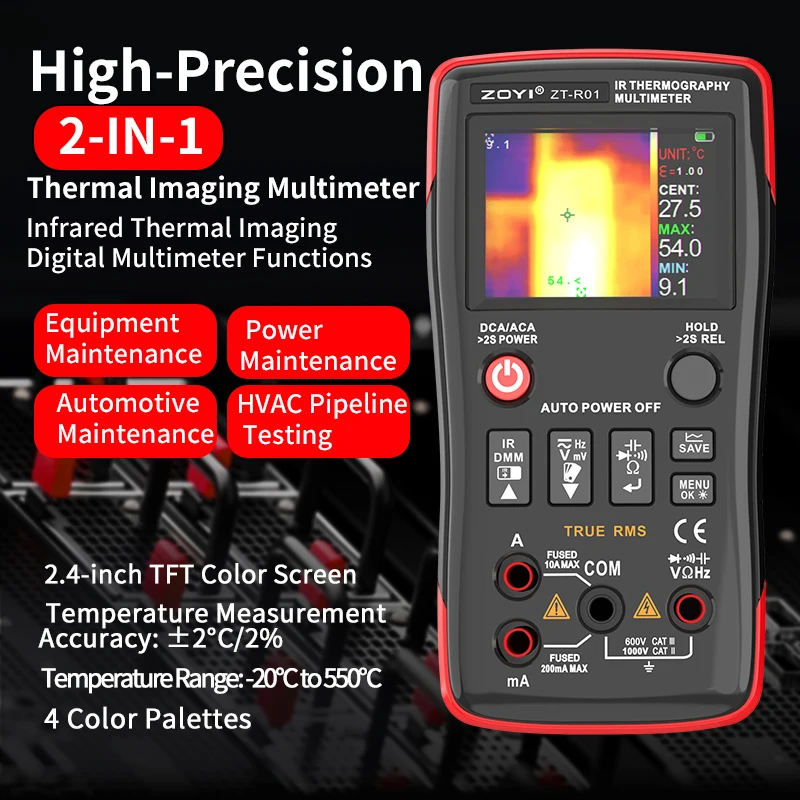ZOYIZTR01 Multimeter Thermal Imager Two-in-One Function Instrument High-precision Digital Display Automotive Repair Tool