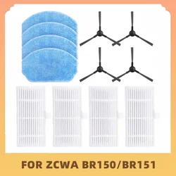 For ZCWA BR150 / BR151 / MAMNV BR150 / BR151 / MANVINS G20 Spare Part Side Brush HEPA Filter Mop Cloths Robot Vacuums Accessory