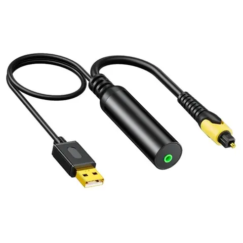090F USB Optisk Kabel Ljudkonverteringskabel SPDIF Digital till analog 3,5 mm ljudadapter Stereoljudförstärkare 8 best sales USB till SPDIF - №5