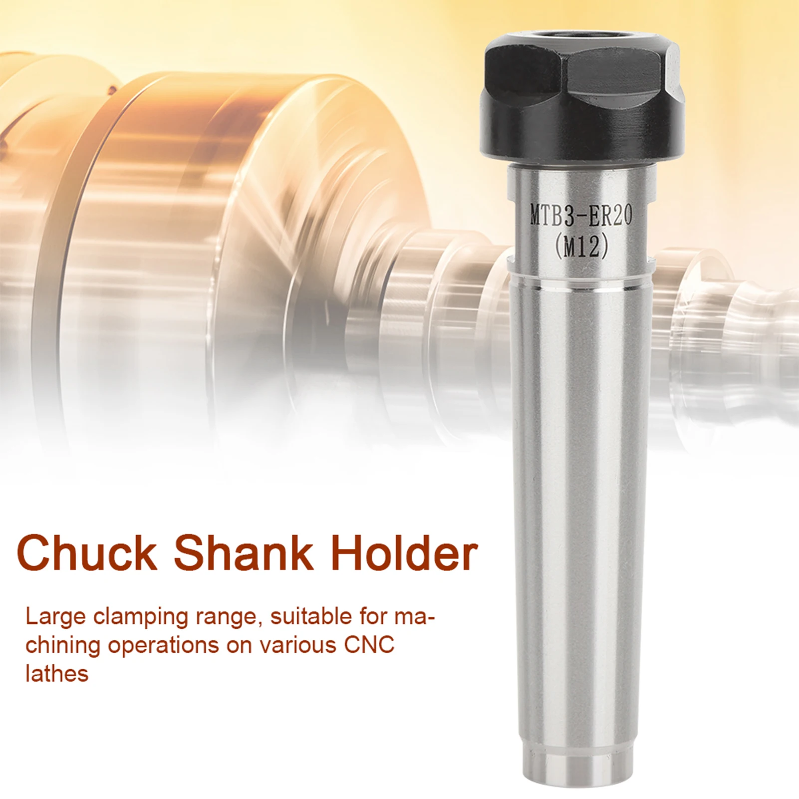 

ER Chuck Shank Holder, Chuck Collet Shank Holder High Accuracy for CNC Lathes MTB3‑ER20‑M12/MTB3‑ER25‑M12